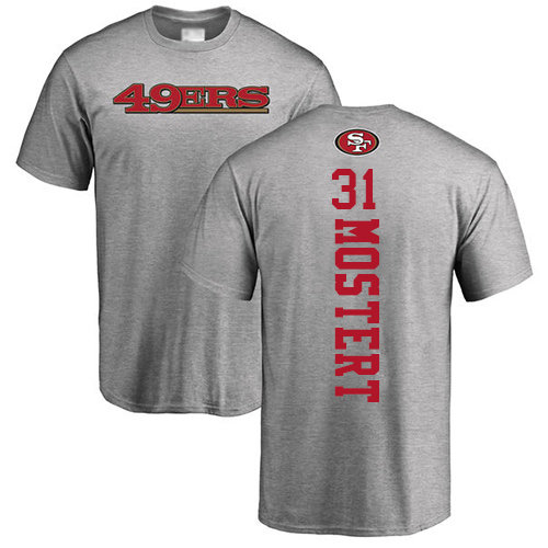 Men San Francisco 49ers Ash Raheem Mostert Backer #31 NFL T Shirt->nfl t-shirts->Sports Accessory